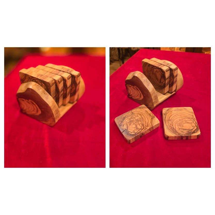 סט תחתיות יוקרתיות מעץ זית – עבודת יד